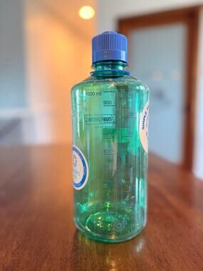Nalgene Water Bottle 32oz Sports Athletic Narrow Mouth Blue/Green